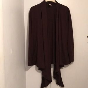 Brown Open Front Cardigan